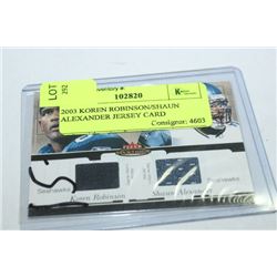 2003 KOREN ROBINSON/SHAUN ALEXANDER JERSEY CARD