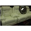 Image 1 : NEW WHITE LEATHER RECLINING SOFA W CHAIR