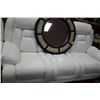 Image 3 : NEW WHITE LEATHER RECLINING SOFA W CHAIR