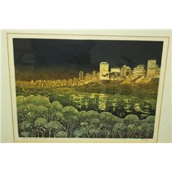 1983 WEBBER - WATERCOLOUR OF EDMONTON, ALBERTA