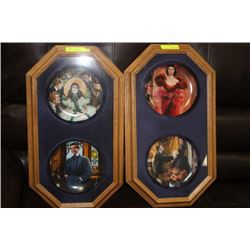 OAK FRAMED GONE WITH THE WIND COLLECTOR PLATES X2