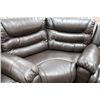 Image 3 : NEW CHOCOLATE BROWN LEATHER RECLINING SOFA/