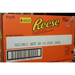 BOX: 36 6-93G REESE PEANUT BUTTER CUPS SNACK SIZE