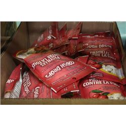 BOX: 48 BAGS OF 25 LOZENGES CHERRY COUGH DROPS