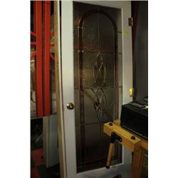 30 X 80 INTERIOR DOOR WITH FRAME WITH LEADED GLASS