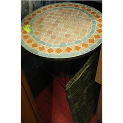 CERAMIC TOP ACCENT TABLE FOR OUTSIDE