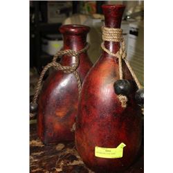 2 DECORATIVE CLAY VASES