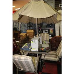 7 PIECE PATIO SET - TABLE, 4 CHAIRS W/