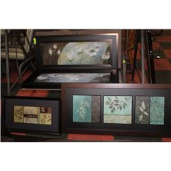 4 ASSORTED DECORATIVE FRAMED ART PIECES
