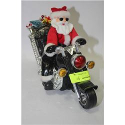 BIKER SANTA CLAUS ANIMATED ORNAMENT