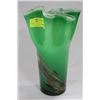 Image 1 : GREEN ART GLASS FLUTED VASE