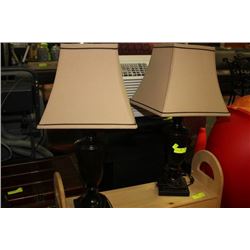 PAIR OF BLACK LAMPS
