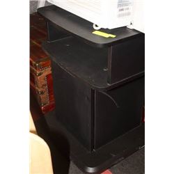 BLACK MULTI-PURPOSE STAND ON WHEEL W/ DOOR