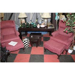 HERTIGAGE HOUSE WINGBACK CHAIR WITH OTTOMAN