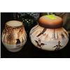 Image 1 : 2 NATIVE HAND PAINTED VASES