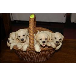 BASKET OF PUPPIES ORNAMENT