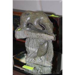 SOAPSTONE POLAR BEAR SIGNED ANTHONTY ANTOINE
