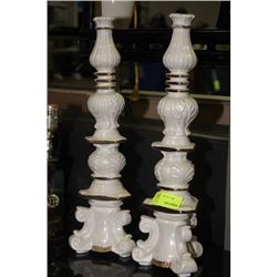 PAIR OF VINTAGE CERAMIC CANDLE HOLDERS