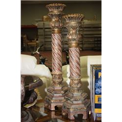PAIR OF LARGE CANDLE HOLDERS