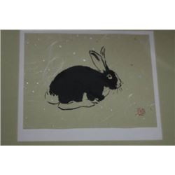 THE BOMBAY COMPANY FRAMED RABBIT PRINT