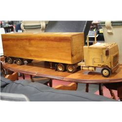 HAND CARVED TRUCK TRAILER 41.5" LONG