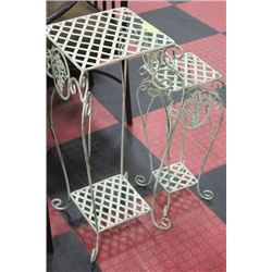 PAIR OF METAL PLANT STANDS