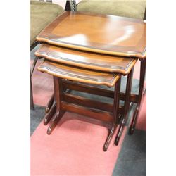 WOOD 3 PC NESTING TABLE SET