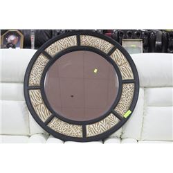 BLACK ROUND DECORATIVE MIRROR
