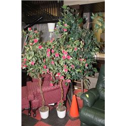 3 ARTIFICIAL PLANTS - 2 ROSES AND 1 PLANT