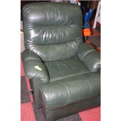 FOREST GREEN LEATHER SWIVEL/ROCKER/RECLINER