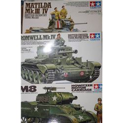 3 TAMIYA TANK MODELS 1:35 SCALE