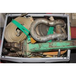 TOTE OF HEAVY DUTY STRAPS & HITCH