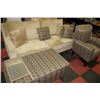 Image 1 : BEIGE COUCH C/W CHAIR AND OTTOMAN