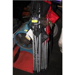 PAIR OF RED & BLACK ADULT CAMP CHAIRS W/