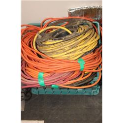 CRATE OF EXTENSION CORDS