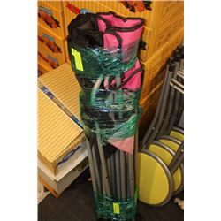 TWO CAMPING FOLDABLE CHAIRS WITH CUP HOLDERS X2