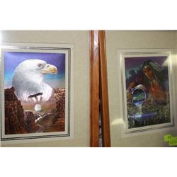 PAIR OF HOLOGRAPHIC NATIVE FRAMED PICTURES