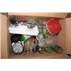 Image 1 : BOX OF ASSORTED KITCHEN SUPPLIES AND DISHWARE