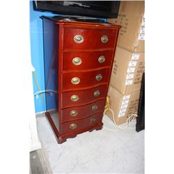 MAHOGANY FINISHED 6 DRAWER LINGERIE CHEST