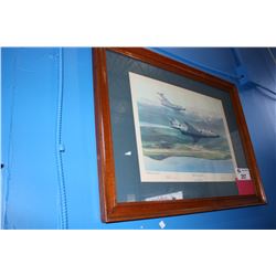 FRAMED ROYAL CANADIAN AIR FORCE SIGNED PRINT WITH CERTIFICATE. 409TH SQUADRON