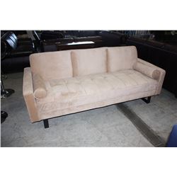 LIGHT BEIGE MICRO FIBRE SUEDE CONVERTIBLE CLICK CLACK SOFA BED