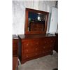 Image 2 : 4PC BEDROOM DRESSER SET; 8 DRAWER DRESSER WITH MIRROR, AND 2 3DRAWER NIGHT STANDS