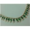 Image 2 : 10KT YELLOW GOLD AND NATURAL EMERALD AND DIMAOND SET CHOKER LENGTH NECKLACE SET WITH 35 EMERALDS,