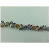 Image 2 : ONE STERLING SILVER MULTI COLOUR SAPPHIRE BRACELET WITH 55 BLACK SAPPHIRES (ONE STONE MISSING), AND