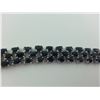 Image 2 : ONE STERLING SILVER BLACK - BLUE SAPPHIRE BRACELET WITH 71 SAPPHIRES, APPROX 15.50CARATS