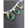 Image 2 : 925 SILVER CUSTOM MADE WATERMELON TOURMALINE DROP STYLE NECKLACE