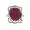Image 1 : 14KT White Gold 10.68 ctw Ruby and Diamond Ring