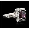 Image 2 : 14KT White Gold 3.09 ctw Rhodolite Garnet and Diamond Ring