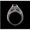 Image 3 : 14KT White Gold 3.09 ctw Rhodolite Garnet and Diamond Ring