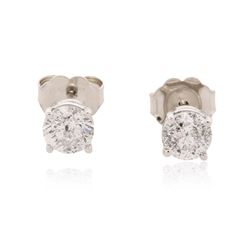 14KT White Gold 1.05 ctw Diamond Solitaire Earrings